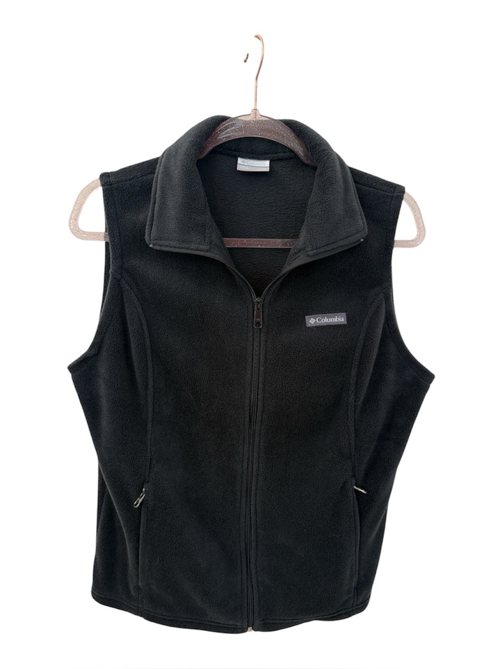 Columbia Black Fleece Zip Front Vest